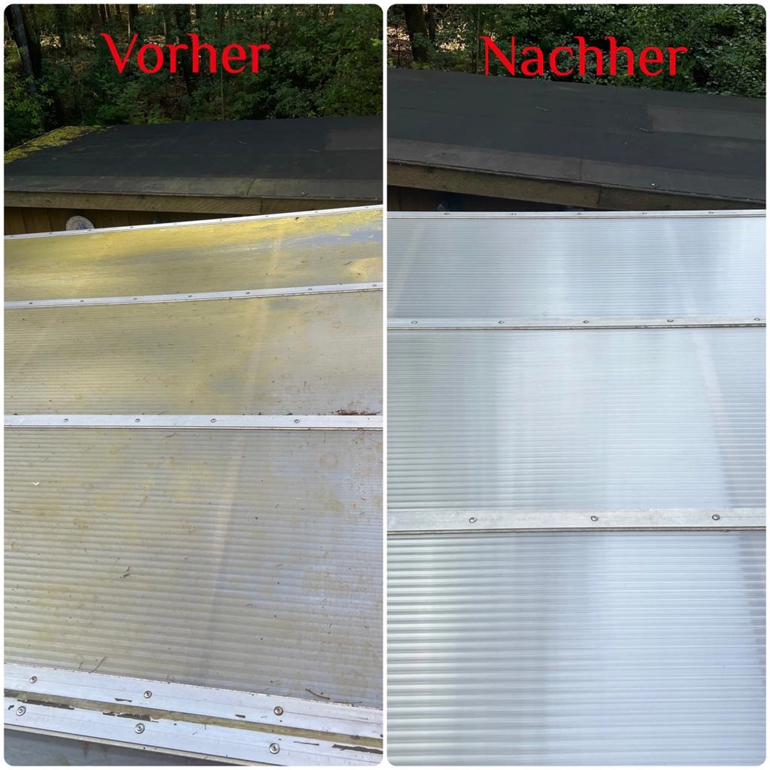 Dragan-Reinigungsservice und mehr, Vorher- und Nachher-Fotos der Dachreinigung